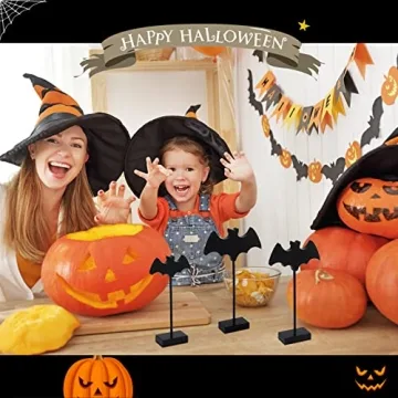 Shellwei Halloween Wooden Bat Table Decor for Parties