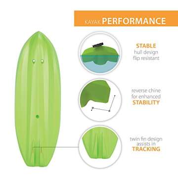 Lifetime Youth Wave Kayak with Paddle, 6 Feet, Green