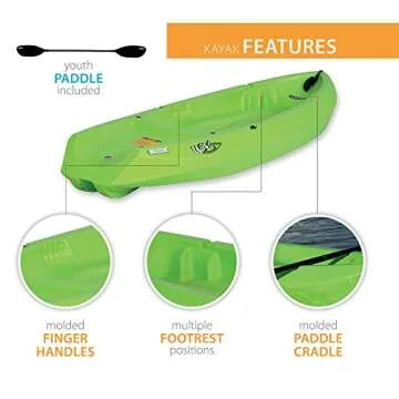 Lifetime Youth Wave Kayak with Paddle, 6 Feet, Green