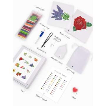 MAMACHU 12 Pack 5D Diamond Art Kits for Adults,Flowers Full Drill Diamond Cross Stitch Diamond Art by Number Kits for Home Decor