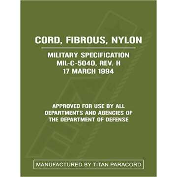 Titan WarriorCord ACU Gray 103 Feet Military Grade Paracord