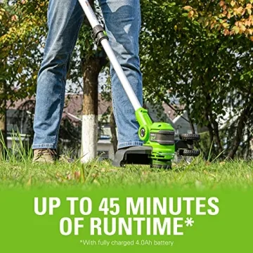 Greenworks 24V 12" Cordless String Trimmer/Edger (Gen 2), 2.0Ah Battery and Charger Included