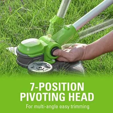 Greenworks 24V 12" Cordless String Trimmer/Edger (Gen 2), 2.0Ah Battery and Charger Included