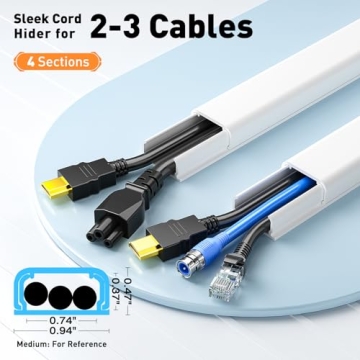 Delamu Cord Hider - 62.8in Cable Management Solution