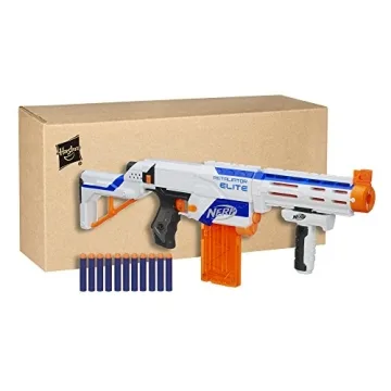 NERF N-Strike Elite Retaliator Blaster, Stock, Grip, Barrel, 12-Clip, 12 Darts, Outdoor Toys for Kids 8+ (Amazon Exclusive)