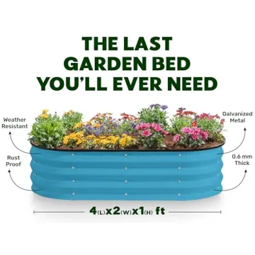 Durable Raised Garden Bed 4x2 ft with Galvanized Metal