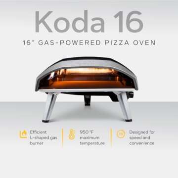 Ooni Koda 16 Gas Pizza Oven - Essentials Pizza Oven Bundle - Includes 14" Perforated Pizza Peel