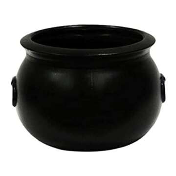 Union Products Black 16 Inch Spooky Witch Cauldron for Indoor and Outdoor Halloween Decoration and T...