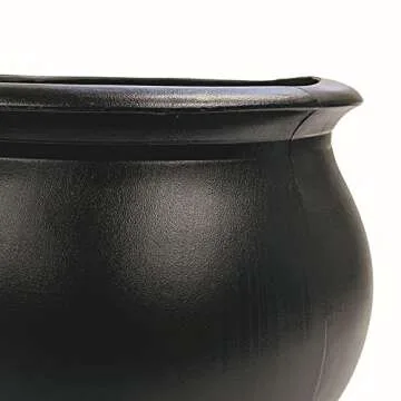 Union Products Black 16 Inch Spooky Witch Cauldron for Indoor and Outdoor Halloween Decoration and Trick or Treat Candy Container, Black