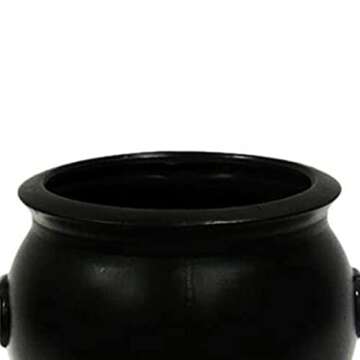 Union Products Black 16 Inch Spooky Witch Cauldron for Indoor and Outdoor Halloween Decoration and Trick or Treat Candy Container, Black