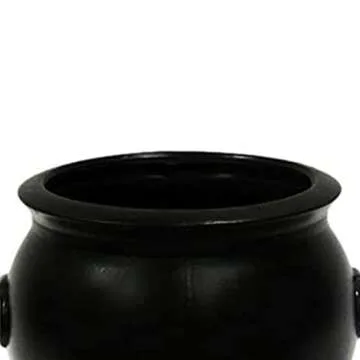 Union Products Black 16 Inch Spooky Witch Cauldron for Indoor and Outdoor Halloween Decoration and Trick or Treat Candy Container, Black