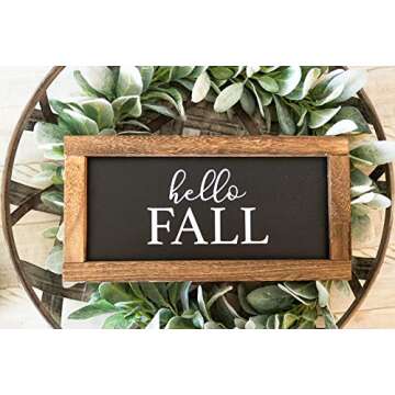 Cam n Honey Reversible Hello Fall | Merry Christmas Rustic Wood Sign | Farmhouse Home Thanksgiving and Holiday Decor | Farmhouse Wall Decor Signs for Fall