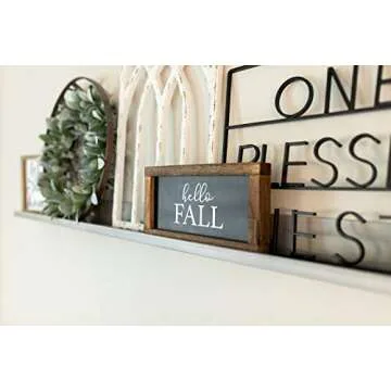 Cam n Honey Reversible Hello Fall | Merry Christmas Rustic Wood Sign | Farmhouse Home Thanksgiving and Holiday Decor | Farmhouse Wall Decor Signs for Fall