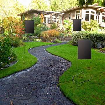GoShell 16 Pcs Black Blank Garden Flag Set for DIY Decor