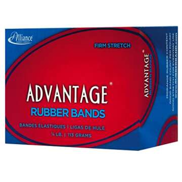 Alliance Rubber 26329 Advantage Rubber Bands Size #32, 1/4 lb Box Contains Approx. 175 Bands (3" x 1/8", Natural Crepe)
