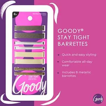 Goody Stay Tight Hair Barrettes - Comfortable & Versatile