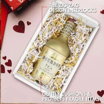 MagicWater Supply - 1 LB - White & Gold - Crinkle Cut Paper Shred Filler great for Gift Wrapping, Basket Filling, Birthdays, Weddings, Anniversaries, Valentines Day, and other occasions