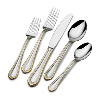 Mikasa Gold Accent Flatware Set for 12 Elegant Dining