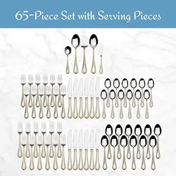 Mikasa Gold Accent Flatware Set for 12 Elegant Dining