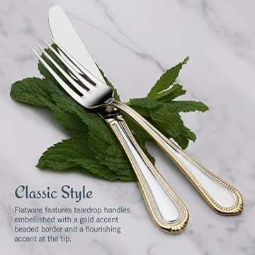 Mikasa Gold Accent Flatware Set for 12 Elegant Dining