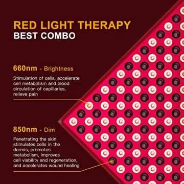 Allisable 45W Red LED Light Therapy Panel, Deep Red 660nm and Near Infrared 850nm LED Light Therapy Combo - FDA Registered