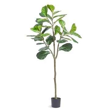 VEVOR Artificial Fiddle Leaf Fig Tree, 5 FT, Secure PE Material & Anti-Tip Tilt Protection Low-Maint...