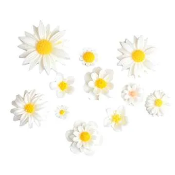 44 Pack Flower Resin Charms Daisy Peony Resin Flatback Beads for Jewelry Making Scrapbooking Phone Case Decor Hair Accessories Fairy Garden Decor (Multi)