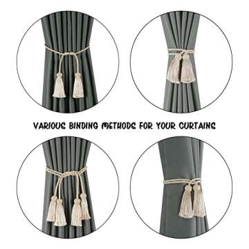 BEL AVENIR Stylish Handmade Curtain Tiebacks 2 Pack