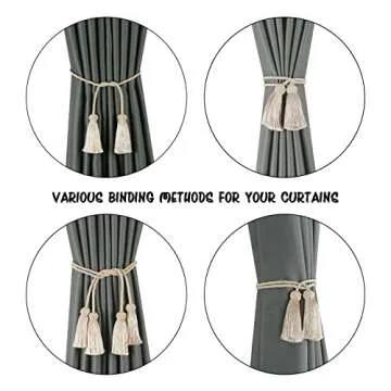 BEL AVENIR Stylish Handmade Curtain Tiebacks 2 Pack