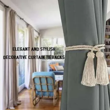 BEL AVENIR Stylish Handmade Curtain Tiebacks 2 Pack