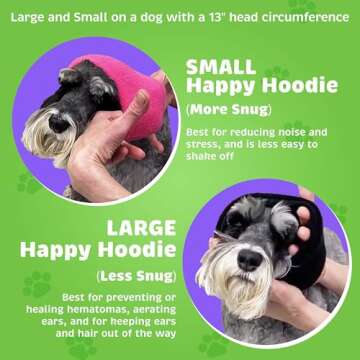 Happy Hoodie 2 Pack Small Bundle (Black & Purple) The Original Grooming & Force Drying Miracle Tool for Anxiety Relief & Calming Dogs