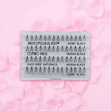 Ardell Individual False Eye Lashes - Combo, Black, Natural Look DIY Lash Clusters, Easy Application for Eyelash Extension Effect, 4 Pack