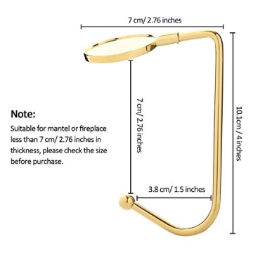 Sunshane Christmas Stocking Holders Gold Elegant Hooks