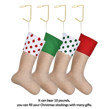 Sunshane Christmas Stocking Holders Gold Elegant Hooks