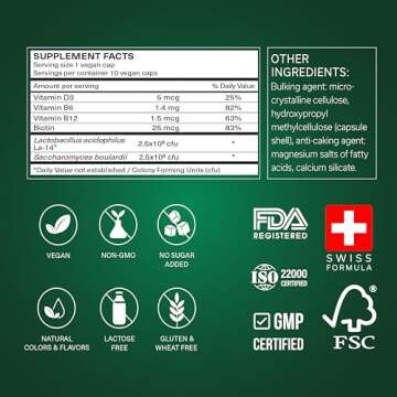 TRAVELSANA Digestive Health Support for Travelers |Stop & Prevent Diarrhea, Bloating, Gas |Boost Immune System |Probiotics & Essential Vitamins |Fast-Acting |10 Vegan Caps