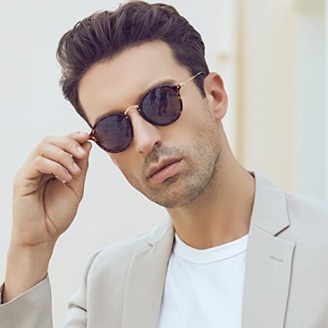 DTIUGUTAE Retro Round Sunglasses for Women Men UV400