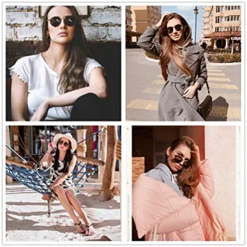 DTIUGUTAE Retro Round Sunglasses for Women Men UV400