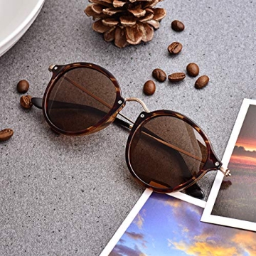 DTIUGUTAE Retro Round Sunglasses for Women Men UV400