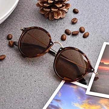 DTIUGUTAE Retro Round Sunglasses for Women Men UV400