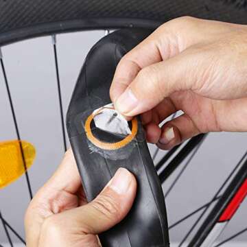 Bicycle Inner Tube Patch Kit - 21 PCS - Reliable Bike Tire Puncture Repair Kits , sandpaper, Rubber Cement and Portable Storage Box - for Road, Mountain & BMX Bikes, ATV and More Inflatable Rubber.
