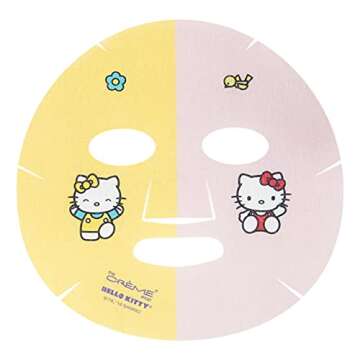 The Crème Shop® Hello Kitty Fusion Essence Mask Pineapple and Hyaluronic Acid - (3 Pack) Rich Antioxidant and Intensely Hydrates Sheet Mask Strengthens Skin Anti Aging Clear and Brighten skin