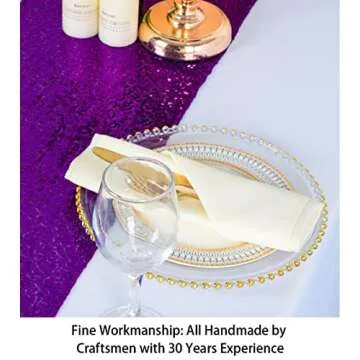 ShiDianYi Purple Sequin Table Runner for Events