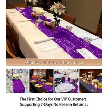 ShiDianYi Purple Sequin Table Runner for Events