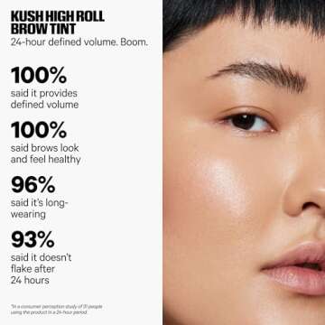Milk Makeup KUSH High Roll Defining & Volumizing Longwear Tubing Brow Tint, Grind (Dark Brown) - 0.16 oz - Up to 24-Hour Wear - Vegan, Cruelty Free