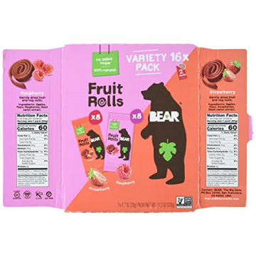 Healthy BEAR Real Fruit Rolls Variety Pack - 16 Count