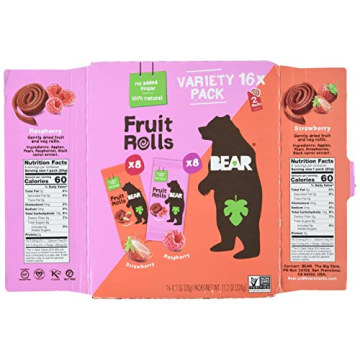 Healthy BEAR Real Fruit Rolls Variety Pack - 16 Count