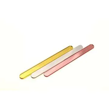 PACKIN WAY 60 Pieces Acrylic Popsicle Sticks Mirror Ice Cream Sticks Reusable Ice Pop Sticks 4.5 Inch Mini Craft Cakesicle Mold Sticks for DIY Ice Cream, Cake, Candy, Gifts, Crafts, Party (Gold)