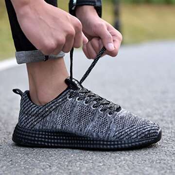 TIOSEBON Women's Breathable Summer Honeycomb Sneakers Athletic Sport Lightweight Walking Shoes 6.5 US Gray