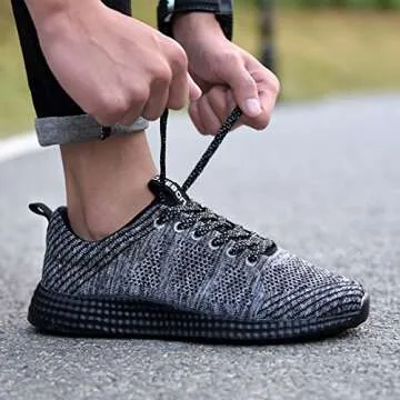 TIOSEBON Women's Breathable Summer Honeycomb Sneakers Athletic Sport Lightweight Walking Shoes 6.5 US Gray