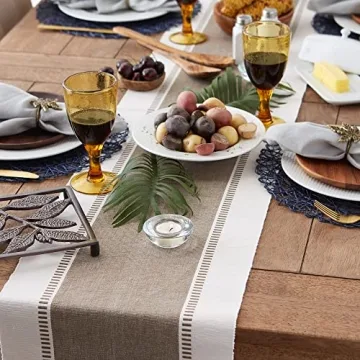DII Dobby Stripe Table Runner for Elegant Dining